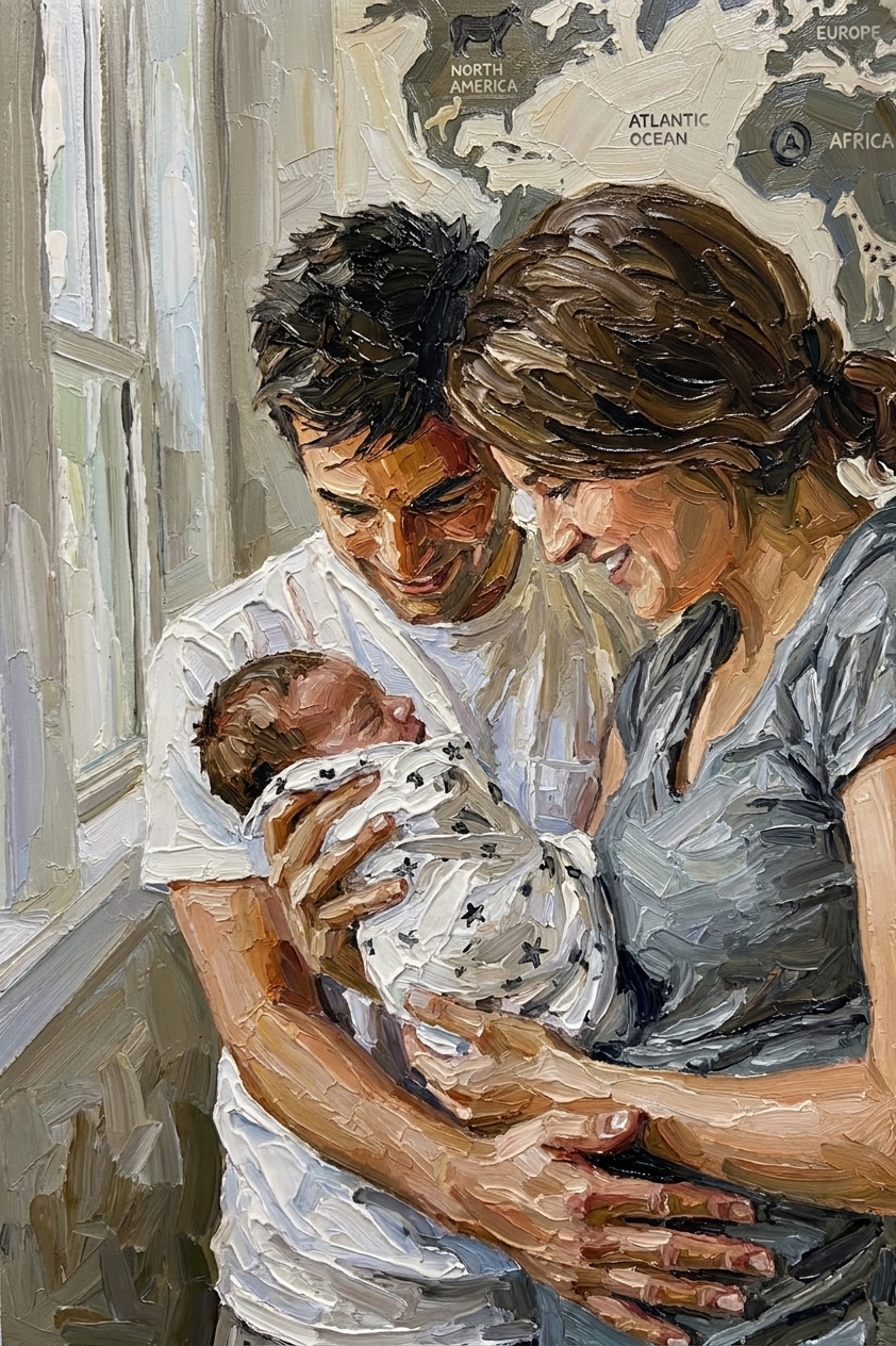 Illustrative fine-art family portrait