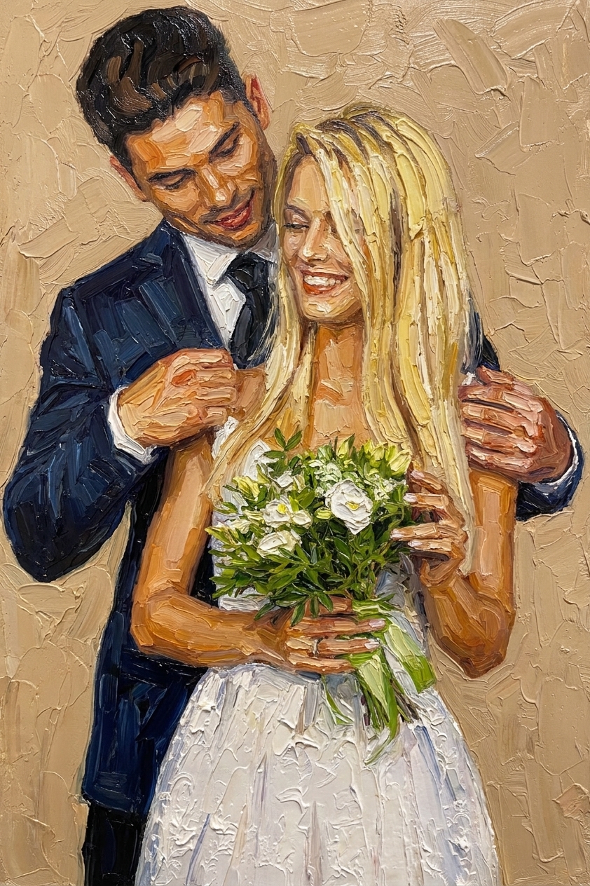 Illustrative wedding portrait